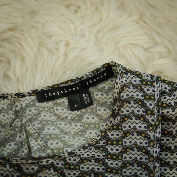 Theyskens' Theory Size XS Top Tomci Silk Print Crew Sleeveless Layered Tank - Picture 5 of 9